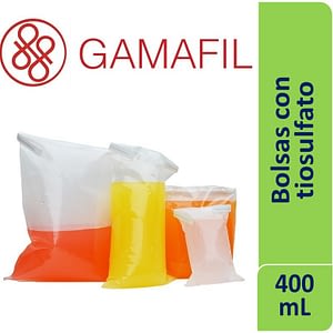 Bolsas ESTERILES con 30 mg de tiosulfato de sodio. de 400ml, 14 x 19 cm x 100 ud Gamafil