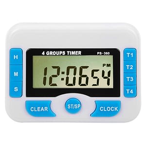 Timer digital 100 hs 4 alarmas: tiempo de conteo 99h. 59m y 59s con 4 alarmas diferentes e independientes importado