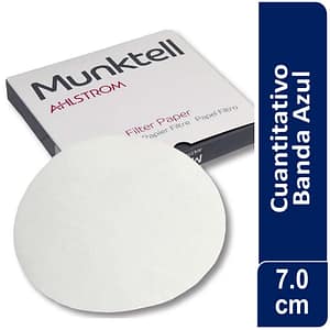 Papel de filtro cuantitativo 00H Banda Azul Filtración Lenta 7 cm 100 ud Munktell